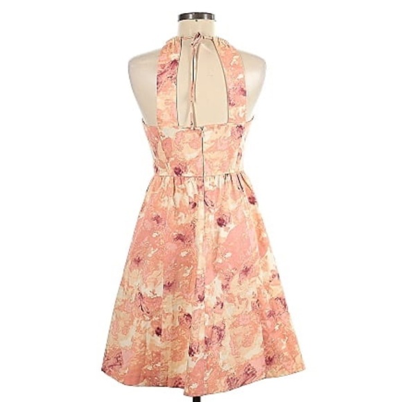 Anthropologie McGinn Lindsey Halter Tulle Dress in Peach Rose - Picture 4 of 13